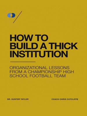 cover image of How to Build a Thick Institution